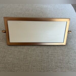 Gold and White Rectangular Dry Erase Sign Easel